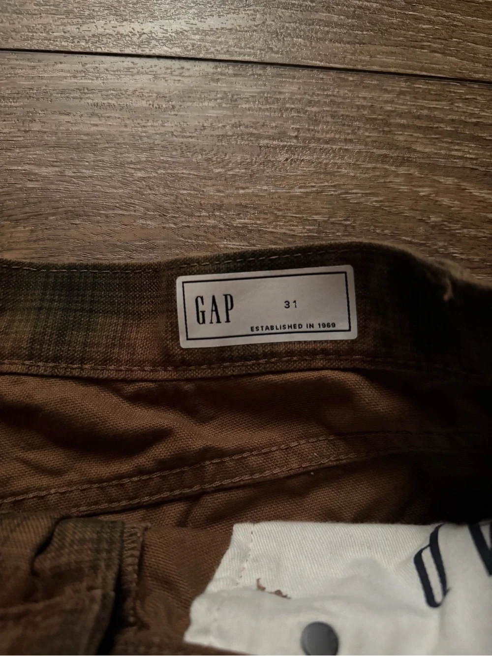 GAP Brown and Olive Plaid Flat Front Shorts